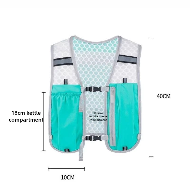 New Running Water Bottle Storage Vest Lightweight Running Vest Reflective Hydration Water Chest Pack with Phone Holder