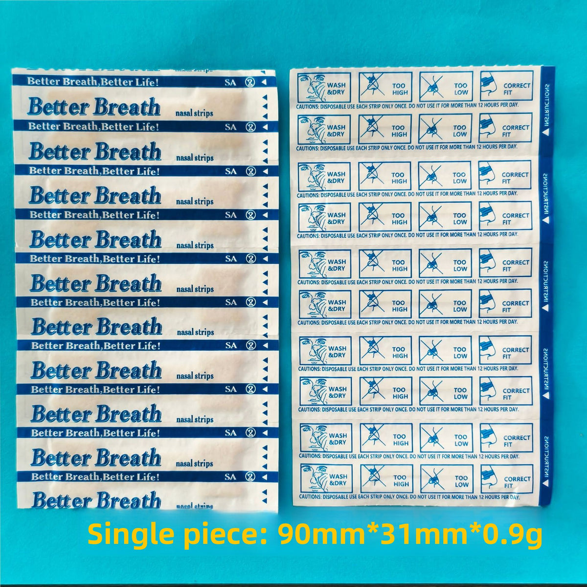 Nasal congestion relief, breathing aid and anti-snoring patch