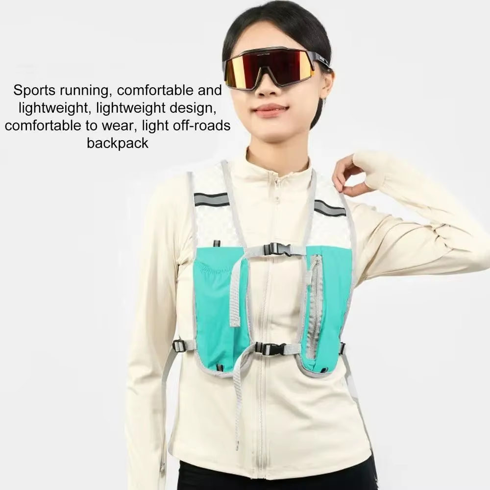 New Running Water Bottle Storage Vest Lightweight Running Vest Reflective Hydration Water Chest Pack with Phone Holder