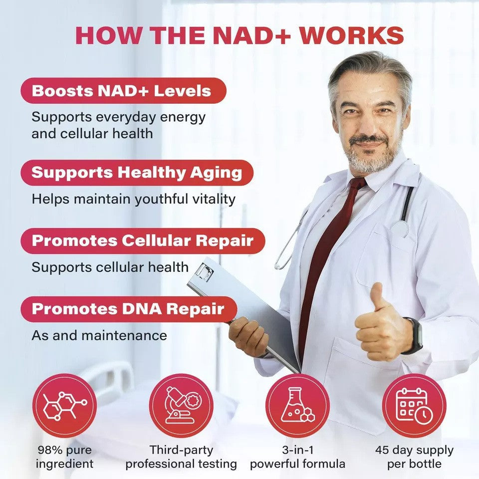 NAD+ Nicotinamide Berry Flavored Supplement Drink