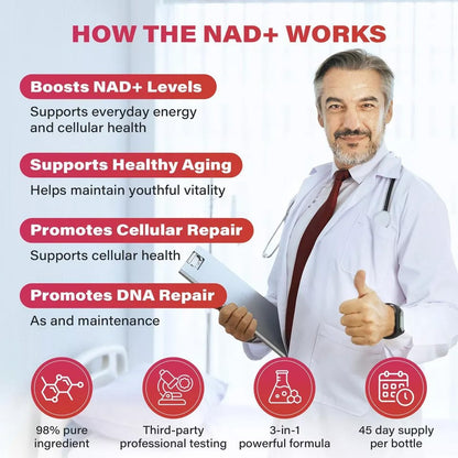 NAD+ Nicotinamide Berry Flavored Supplement Drink